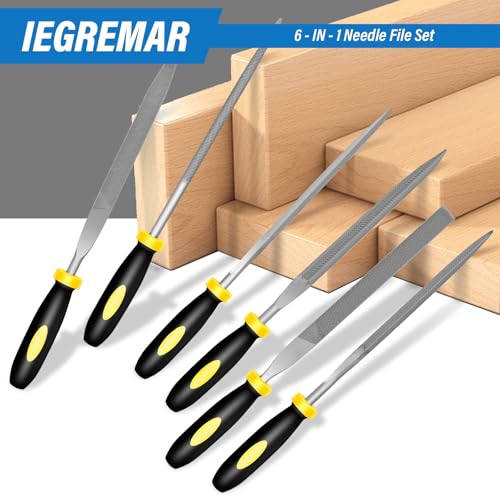 6PCS Metal Needle File Set, 6.3-Inch Mini Hand Files for precision repairs | Upgraded Hardened High-Strength Steel Set, Includes Warding, Round, Flat, Triangular, Square & Half-Round Files