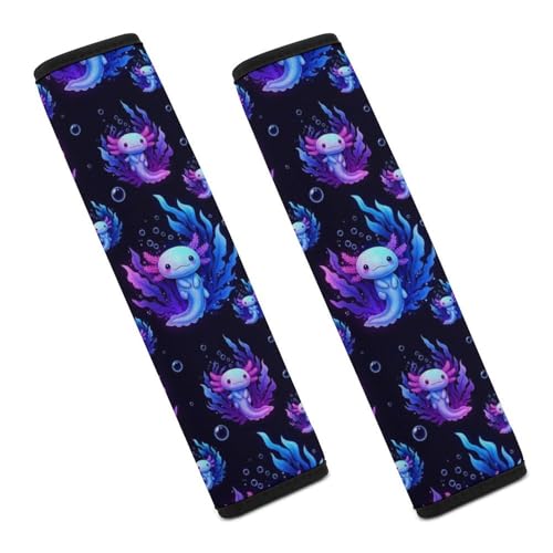 2PCS Lovely Axolotls Gifts Axolotl Seat Belt Cover Breathable Automotive Seat Belt Protector for Adult Use, Most Cars, Pressure Relief - color: Pattern 491