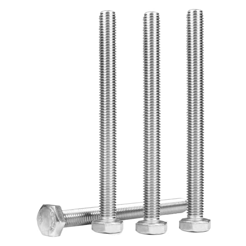 5 Pcs M10 Hex Bolts M10-1.5 x 120mm Hex Head Screw Bolt 304 Stainless Steel M10-1.5mm Hexagon Bolts Hex Head Screws, Metric Machine Fully Thread, Bright Finish - size: M10-1.5 x 120mm