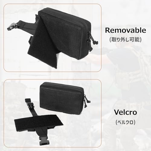 Azarxis Equipment Multi-Purpose Tactical EDC Admin MOLLE Pouch Utility Tools Bag Organizer Military Waist Belt Modular Attachment - color: #06 - Black