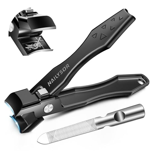 German Nail Clippers for Men Women with Catcher, Toenail Clippers for Thick Nails for Seniors, Toe Nail Clippers Wide Jaw Opening Ultra Sharp Safety Lock Nail Cutters - style: Classic