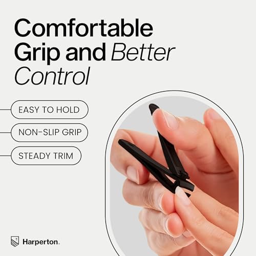 Nail Clippers for Thick Nails - 2 Pack Heavy Duty Toenail & Fingernail Clippers for Men Precision Stainless Steel Cutter Set with Travel Case (Black) - color: Black