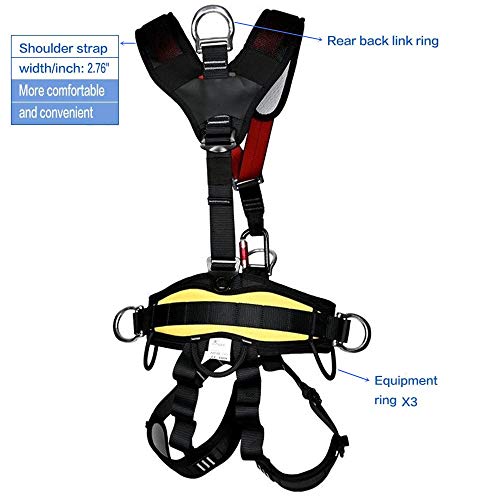 Climbing Seat Belt, Large Size Safety Belt Climbing Gear for Tree Climbing, Fire Rescue, Rappelling - color: Black1