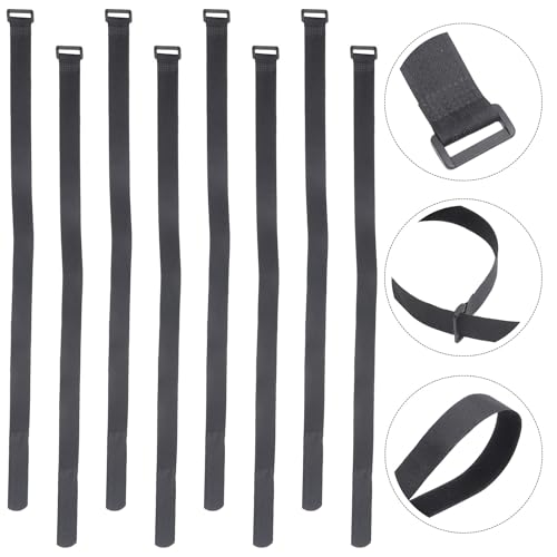 ABOOFAN 12pcs Elastic Hook and Loop Straps with Buckles 25mm X 600mm Reusable Fastening Ties Cargo Binding Belt for Yoga Mat Carrying and Drone Storage