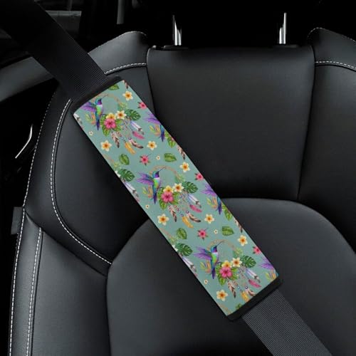 Universal Soft and Comfortable Car Seat Straps Shoulder Pads for Girls and Boys, Most Cars, 1 Pair Hummingbird Bird Harness Pads Strap Comfortable Driving - color: Pattern 612