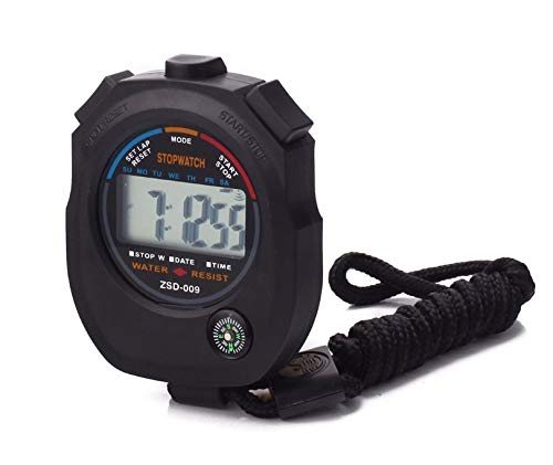 Pgzsy 2 Pack Multi-Function Electronic Digital Sport Stopwatch Timer, Large Display with Date Time and Alarm Function,Suitable for Sports Coaches Fitness Coaches and Referees,Pgzsy - style: 2pack