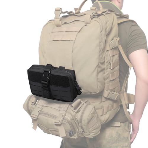 Azarxis Equipment Multi-Purpose Tactical EDC Admin MOLLE Pouch Utility Tools Bag Organizer Military Waist Belt Modular Attachment - color: #06 - Black