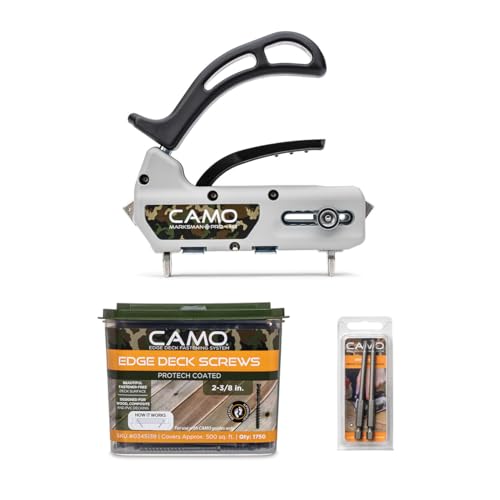 CAMO Marksman Pro-NB Kit, Narrow Board Deck Tool, 1750 Edge Screws & Bits, Edge Fastening Installation, Fits 3-1/4 to 5" Boards, 3/16" Spacing (0345015) - style: Marksman Tool Kit