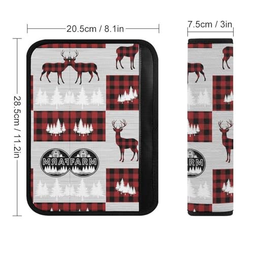 2 Pack Rustic Cabin Deer Wildlife Country Wild Animal Seat Belt Shoulder Pad Universal Soft and Comfortable Shoulder Protector for Kids, Most Cars, Pressure Relief - color: Pattern 914
