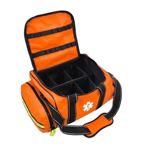 Lightning X Customizable Large EMT Medic First Responder EMS Trauma Jump Bag w/Embroidered Name - Orange - color: Orange