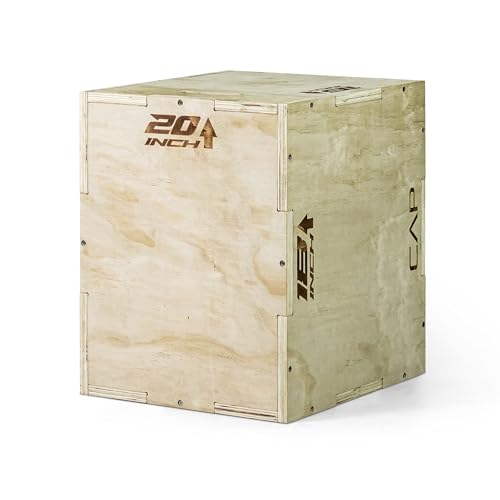 CAP Barbell 3-in-1 Plyometric Box | Multiple Styles and Sizes - size: 20in x 18in x 16in, style: WOOD