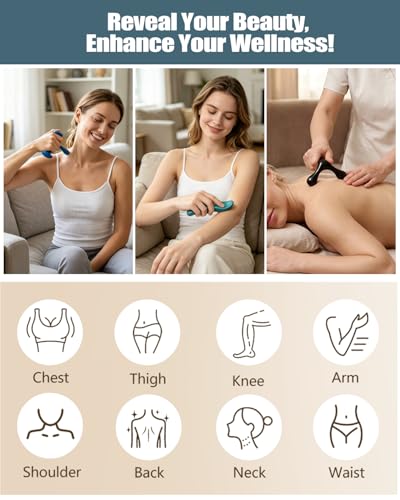 Abnaok Trigger Point Massage Tool for Deep Tissue, 3PCS Fascia Release Tools Set, Thumb Saver Massage Tool for Full Body Pain Relief, with 3-Legged Massage Knobs, Stress Relief