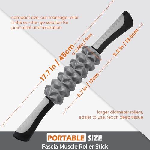 KITWILD Muscle Roller Stick | Massage Roller Stick for Athletes, Body Massage Stick for Muscles Deep Tissue, Muscle Relaxation Roller for Physical Therapy