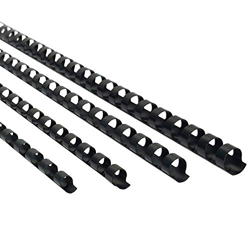 Rayson CR681012-BK Plastic Comb Binding Ring, 1/4in,5/16in,3/8in,1/2in, 19-Ring Letter Size, Black Comb Spines, Multi-Size Pack of 100 - color: Black, size: Letter size - 1/4in, 5/16in, 3/8in, 1/2in