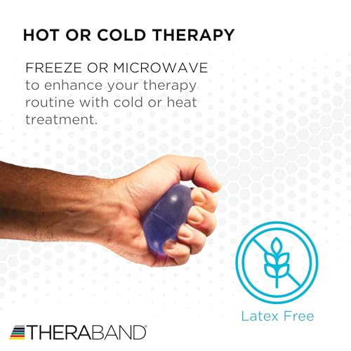 THERABAND Hand Exerciser Ball, X-Large Blue, Firm Resistance for Grip Strengthening, Finger & Hand Therapy, Squeeze Ball for Rehab, Wrist & Forearm Exercise, Latex-Free, Textured Surface - color: Blue - Firm