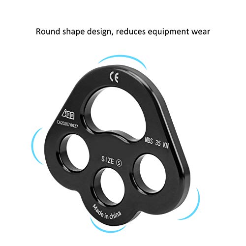 for claw Rigging Plate , 3 Hole Force Rigging Plate , Descender Plate , for claw Rigging Plate long-lasting Climbing Equipment for Outdoor Adventures (black)