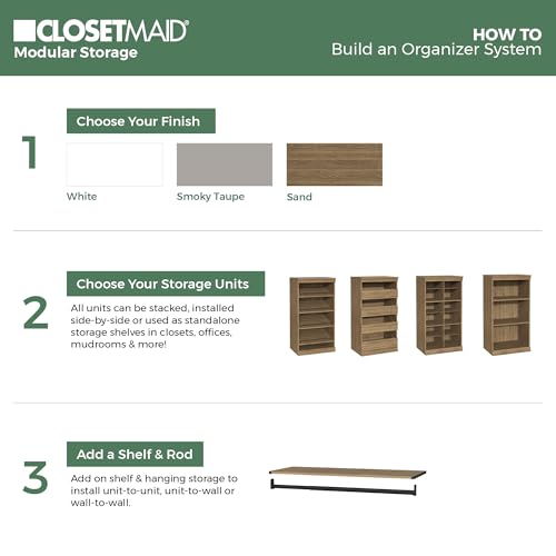 ClosetMaid Modular Storage Stackable Shoe Shelf Unit, Sand - color: Sand
