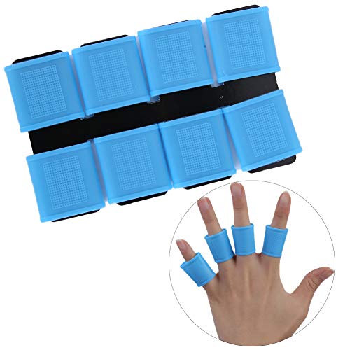 Finger Sleeves, 8pcs Finger Protector Silicone Finger Tube Golf Gloves Golf Finger Protector Tape Anti Slip Elasticity Golfer Swing Grip Golf Finger Band Cover Sets (Blue) - color: Blue