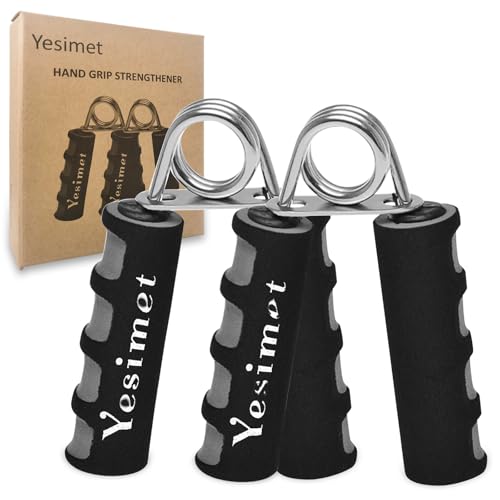 2 Pack Hand Grip Strengthener Set, Forearm Exerciser, Finger Gripper, Grip Strength Trainer, Hand Grip- Soft Foam Hand Exercise for Quickly Increasing Wrist Forearm and Finger Strength - color: Black