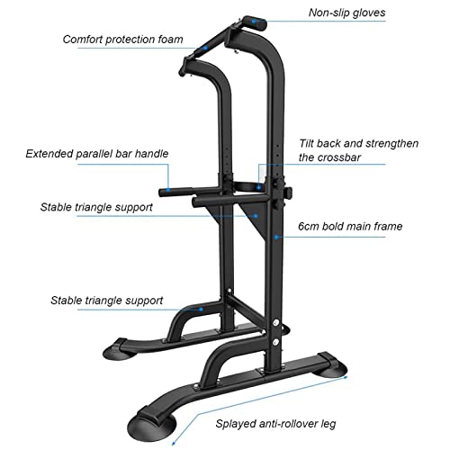 SogesHome Pull Up Station Dip Station Dip Stand Power Tower Adjustable Height Multi-Functional Home Strength Training Fitness Workout Station