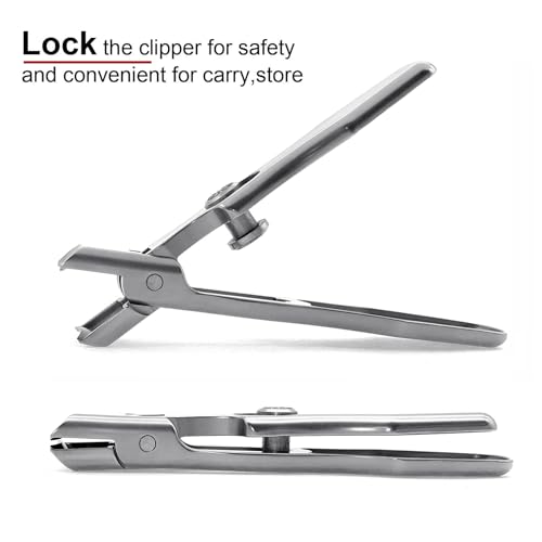 Curved & Slanted Nail Clipper Set, Wide Jaw with Folding Safety Lock, Heavy Duty Stainless Steel Toenail Clippers with File & Ear Pick, Anti-Splash for Thick Ingrown Nails for Seniors, Men - color: Curverd & Slanted Set