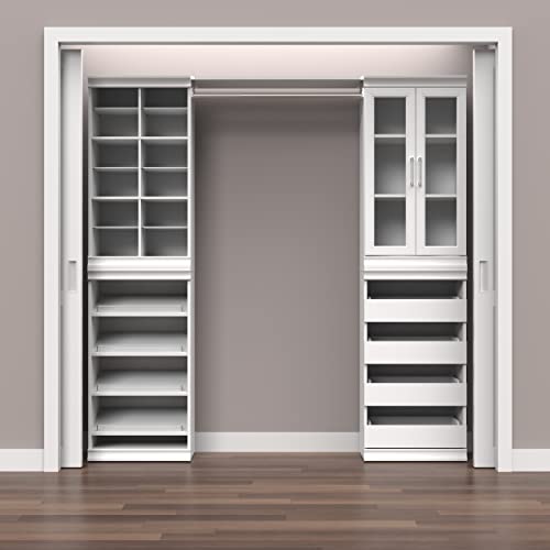 ClosetMaid Modular Storage Shelf Unit with Angled Shoe Shelves, White - color: White