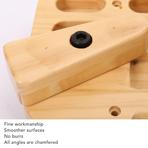 Alomejor Wooden Training Hang Board, Enhanced Strength Exercise Compact Climbing Finger Board for Home Gym Outdoor, Various Grip Hole, Solid Wood