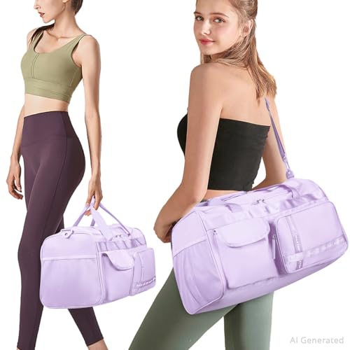 MAXTOP Gym Bag for Women Men Travel Duffle Bag Large Capacity Carry On Weekender Overnight Bag With Shoe Compartment Gym Tote Dry Wet Separation Duffel Bag for Travel - color: Purple, style: Gym Bag