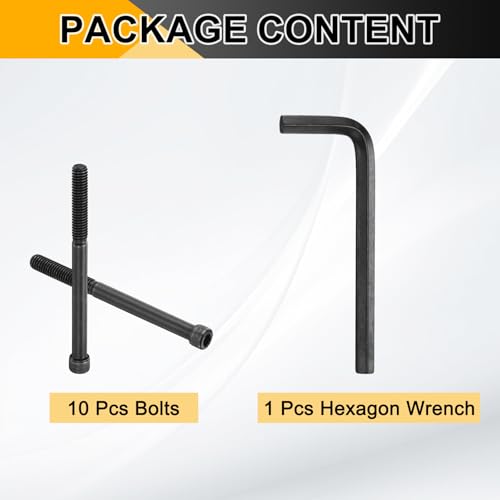 PATIKIL 5/16"-18 x 4 Socket Head Cap Screws Bolts, 10Pcs Carbon Steel Hex Head Metric Screws for Door Road Bicycle Mountain Bike Auto Ship Communication Equipment, Black - size: 5/16"-18 x 4