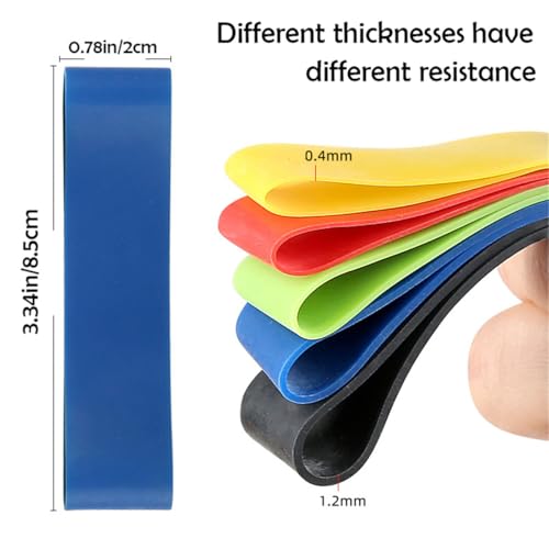 Finger Resistance Bands Kit, 5 Levels Latex Finger Extension Exerciser Fingers Stretcher Bands, Hand Strength Training Grip Strengthener for Extensor Training, Forearm, Hand, Fingers Strength Workout