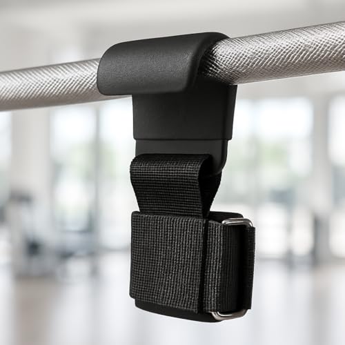 Weight Lifting Hooks (Pair) with Padded Wrist Straps – Heavy Duty Steel Grip Support for Deadlifts, Powerlifting, Bodybuilding & Pull-Ups – Gym Training Hooks for Men & Women