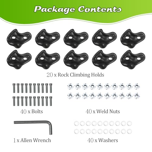 20PCS Rock Climbing Holds for Kids Climber,Extra Large Adult Rock Climbing Stones,Wall Stones with Screw Pad and Nut for Outdoor Indoor Climbing Frames Children Playground
