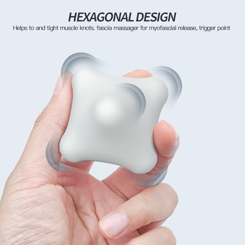 AWINNER 6-Point Trigger Point Massager Palm-Sized (2.2"), Ergonomic Grip Tool for Instant, Deep Tissue Pain Relief - Ultra-Portable Knob for Neck, Back, Shoulder & Foot