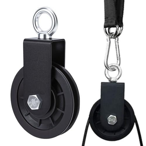 Diydeg Cable Pulley Wheel, 360 Rotatable Silent Detachable Traction Wheel, 440Lbs Load Mute Swivel Fitness Pulley for DIY Gym System, Equipment Replacement, Hoist