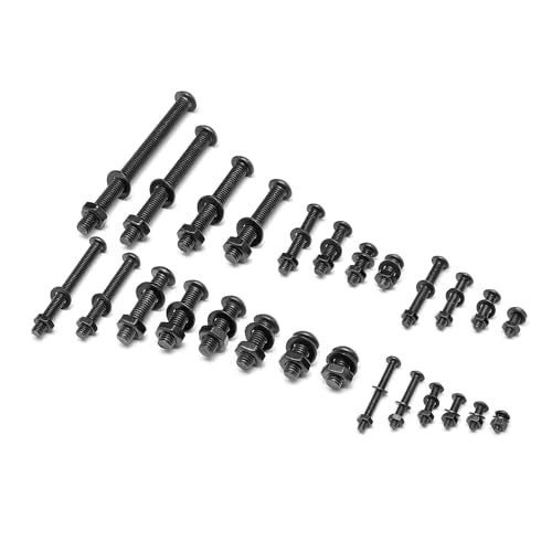 688Pcs M4 M5 M6 M8 Screw and Bolt Assortment Set 12.9 Grade Alloy Steel Metric Fastener Set Machine Screw and Nut Set Hex Screws Nuts Washers Kit(Black) - color: X14-large-688 M4 M5 M6 M8 Button Head(Black)