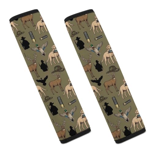 2PCS Hunting Green Deer Camouflage Car Seat Belt Pad Universal Soft and Comfortable Harness Pads Strap for Kids, Car Seats Pushchair Strollers High Chair Pushchair - color: Pattern 430
