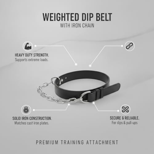 Strength Athletes Weighted Dip Belt with Iron Chain for Pull Ups and Dips, Heavy Duty Training Gear