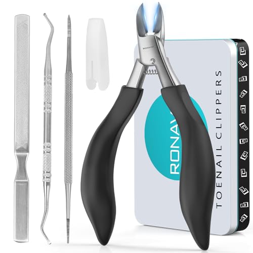 Toenail Clippers for Ingrown & Thick Toenails - Heavy Duty Toe Nail Clippers for Remove Side Ingrown Toenail with Angled Sharp Blades, Professional Pedicure Tool with Long Handle for Seniors & Men - style: Paronychia Nemesis - Black Kit