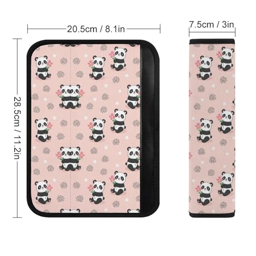 2 Pack Universal Soft and Comfortable Car Seat Belt Pad for Girls and Boys, Stroller Pushchair High Chair, Bear Animal Kawaii Panda Pink Shoulder Protector - color: Pattern 301