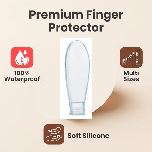 3PCS Waterproof Finger Protector, Silicone Finger Covers for Showering, Leak-Proof Sealed Design, Reusable Finger Sleeve for Wound Protection, Cut Care, Waterproof Bandage Alternative(S&M&L) - size: small&middle&large