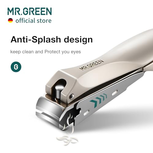 MR.GREEN Nail Clippers Stainless Steel Anti Splash Fingernail Cutter Manicure Tools Bionics Design Pedicure Scissor Nail Trimmer (Nail Clipper (Large)+Nail File) - color: Nail Clipper (Large)+nail File