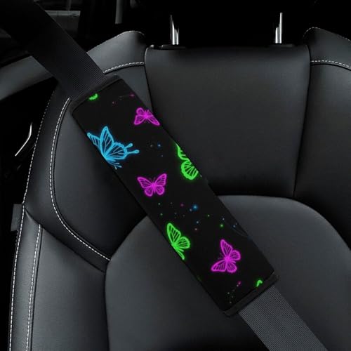 1 Pair Space Blue Butterfly Car Seat Straps Shoulder Pads Soft Padded Harness Pads Strap for Adult Use, Stroller Pushchair High Chair, Comfortable Driving - color: Pattern 495