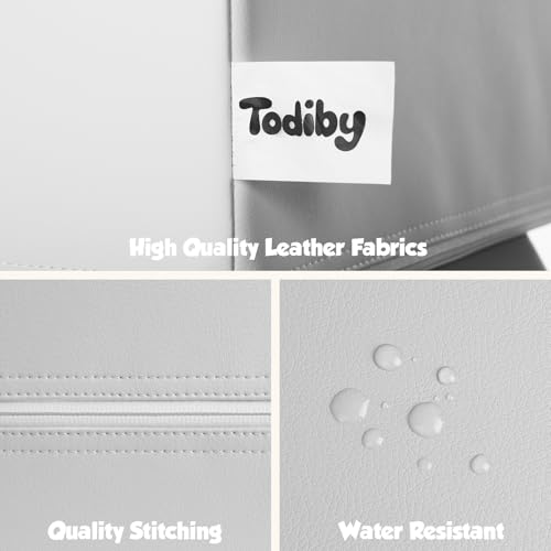 TODIBY 4-Piece Soft PU Leather Toddlers Climbing Toys, Baby Foam Climbing Blocks for Toddlers 3, Indoor Climb and Crawl Activity Play Set, Foam Play Gym Climbing Structures (Black and White) - style: Black/White