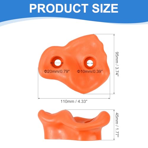 PATIKIL Rock Climbing Holds, Climbing Rock Wall Grips Play Set - color: Orange Red, size: A-Large
