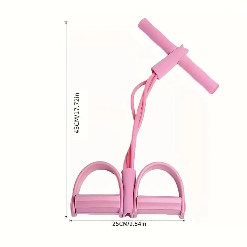 21 Fitness Resistance Bands Set with 4 Tube Pedal Ankle Puller - Multifunction Tension Rope for Abdomen Waist Arm Leg Stretching, Sit-Up Assistance Elastic Strength Bands with Handles - color: Pink