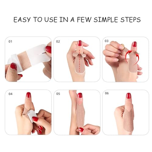 Thumb Protecting Tape Thumb Straps, Self Adhesive Big Finger Cover Stickers, Stretchy Athletic Tape, Elastic Finger Pain Relieving Patch for Sport, Joint Support Arthritis Sprains Strains (40 PCS) - color: 40 Pcs