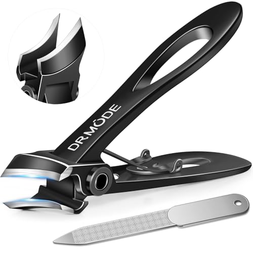 Toenail Clippers for Thick Toenails for Seniors | Heavy Duty Toe Nail Clippers for Men Thick Ingrown Nails with Wide Jaw, Slanted Curved Large Fingernail Clipper Cutter -Black - size: Big