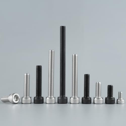 M5-0.8 x 25mm Bolt, 60PCS M5 Hex Socket Head Cap Screws Bolts, 304 Stainless Steel 18-8, Full Threads, with Hex Spanner - size: M5x25mm