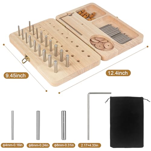 Wooden Pegboard for Finger Dexterity, 36-Hole Hand Therapy Peg Board with Multifunctional Test Kit to Improve Fine Motor Skills and Finger Dexterity