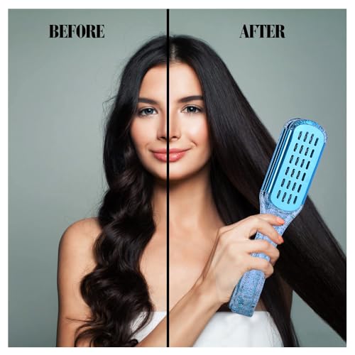 Boar Bristle Clamp Hair Brush, Ceramic Double Sided Brush Clamp Straightener,Detangling, and Styling Hair